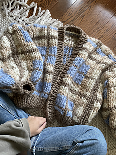 Yarn: The Wool in Taupe, Dusty Blue, Sand, and White
Knitter: beatificbrenda