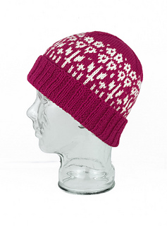 Beginner Colourwork Toque in #360 - Azalea, featuring Chart 2 (Flowers).