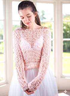 bride with knit sweater and skirt