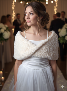 Knit loop in Felloptik für die Braut