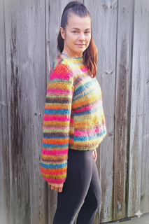Bunter Reiki Pullover einfach zu stricken