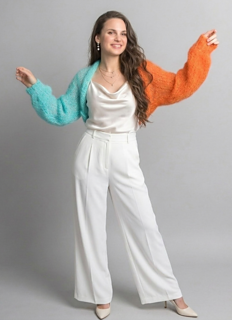 knit bolero loose and chuky made wiht mohair
