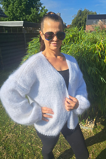 Knit jacket fluffy and cozy easy knitting