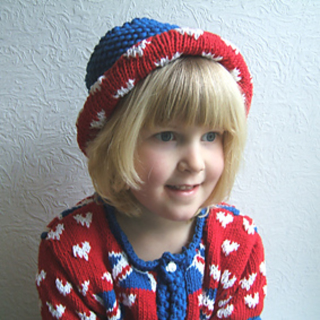 Ravelry Red White and Blue Flower Pot Hat pattern by Lorraine Hearn