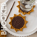 Easy Crochet Sunflower Coasters pattern