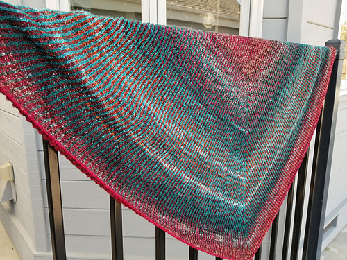 blooming brioche shawl