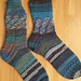 Striped socks with JOGLESS color transition pattern 