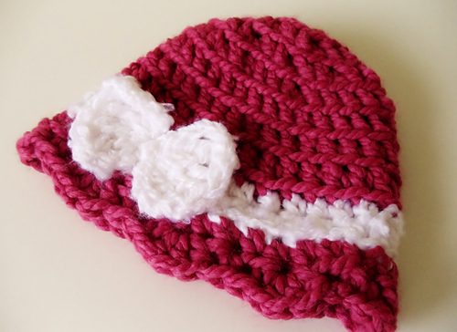 Girl's Scallop Hat with Bow photo 1