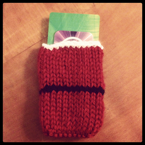 Ravelry Santa Knit Gift Card Holder pattern by Kara Gunza