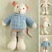 Mouse in a cabled sweater pattern 