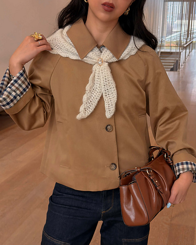 scallop striped triangle scarf 다른 모습 5
