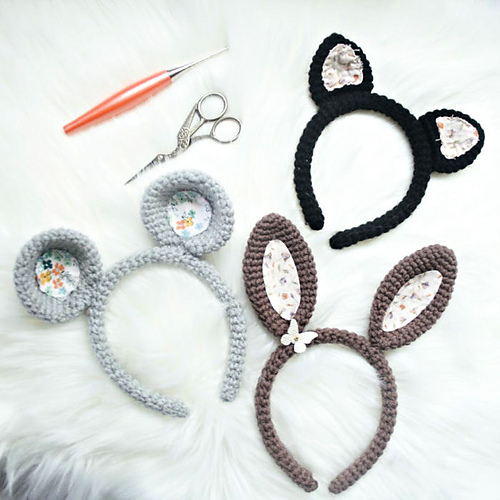 Ravelry Crochet Animal Headband pattern by HolleyShae Donahue