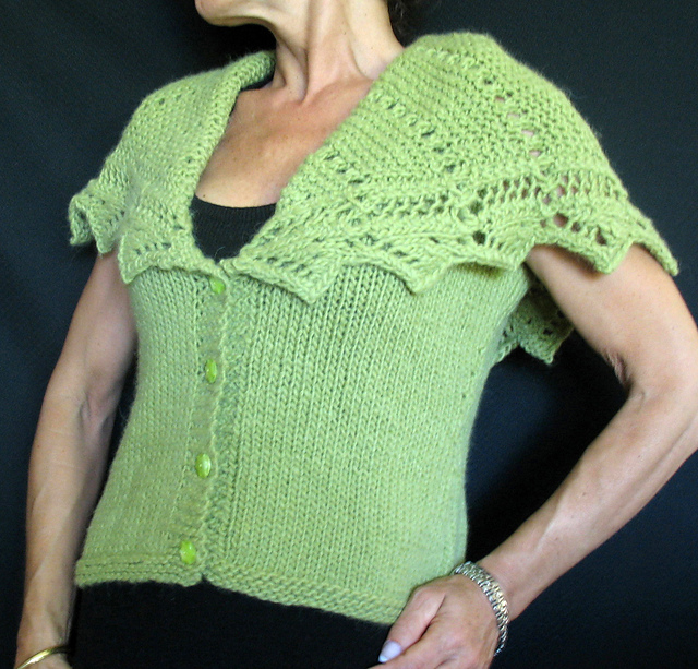 Ravelry Shawl Collared Lace Jacket 113 pattern by Melissa Matthay