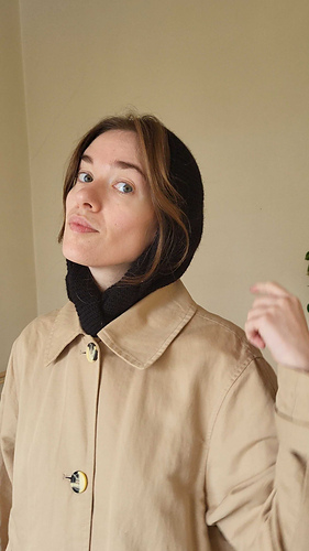 unfelted long version - can be used as a hoodie + scarf 