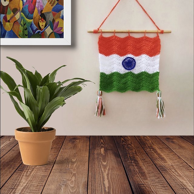 Ravelry Indian Tricolor Wall hanging pattern by Caroline D'cruz