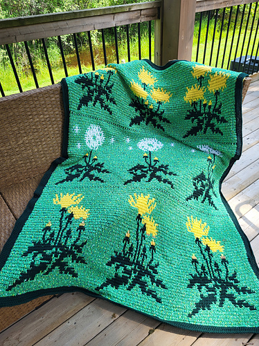 Field of Dandelions Mosaic Overlay Blanket/Throw