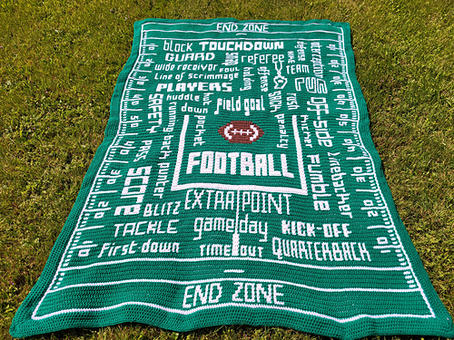 Let's Talk Football Mosaic Overlay Blanket/Throw