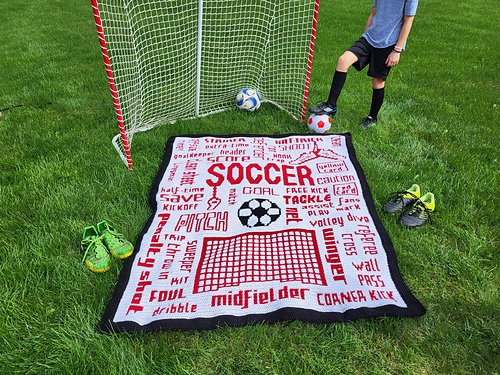 Let's Talk Soccer Mosaic Overlay Blanket/Throw
