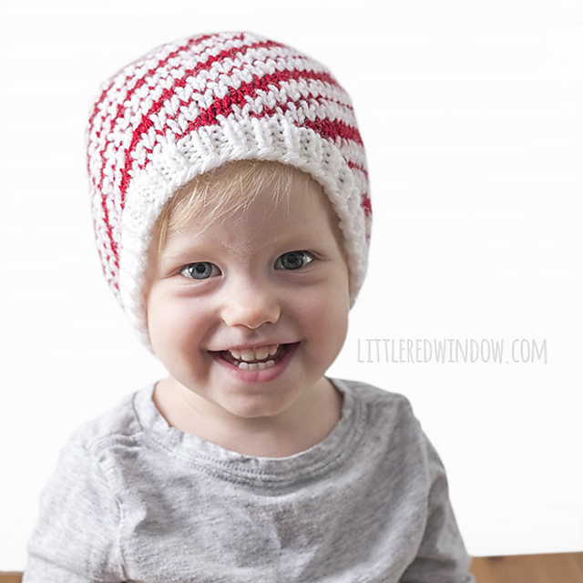 Child Cat in the Hat Scarf Candy Cane Red and White Striped