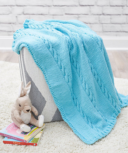 Ravelry Classic Cable Baby Blanket pattern by Nancy J. Thomas