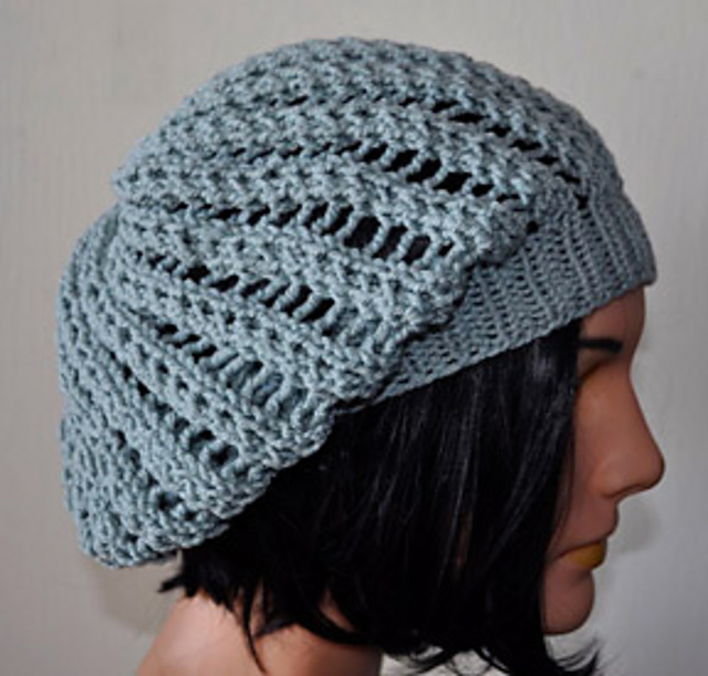 Ravelry Lacy Slouch Hat pattern by Cathy Campbell