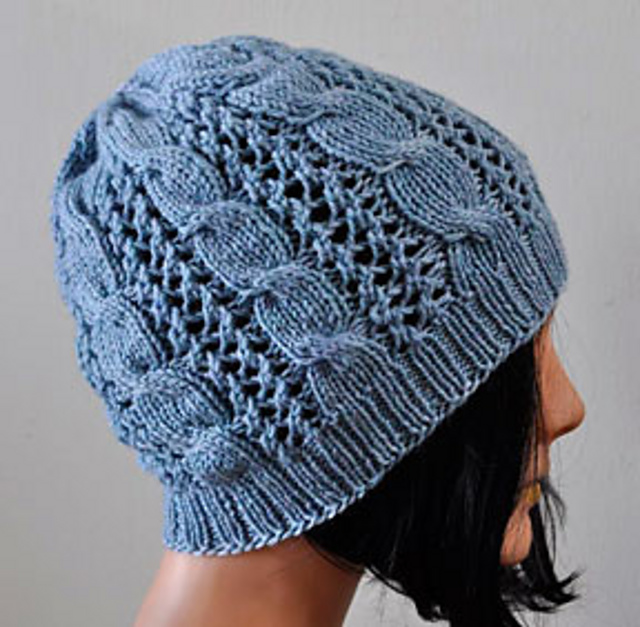 Ravelry Cables 'n Lace Hat (DK) pattern by Cathy Campbell