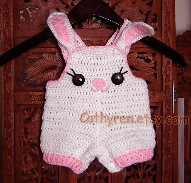 Ravelry Baby Bunny Shorties Overalls pattern by Cathy Ren