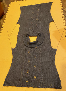 Blocking body after sewing shoulders together