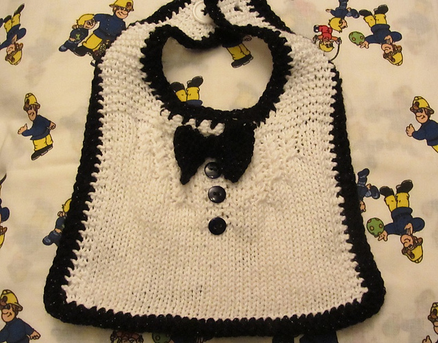 Ravelry baby tuxedo bib pattern by ceecees stringer