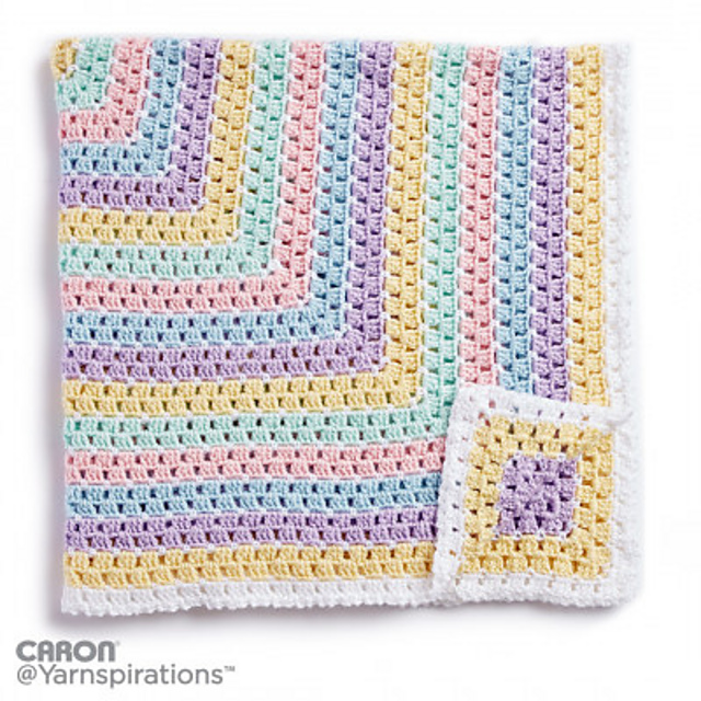 Ravelry baby blanket squared pattern by yarnspirations design studio