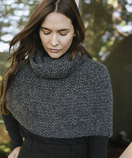 Shown in thicker yarn with cowl neck adaptation
