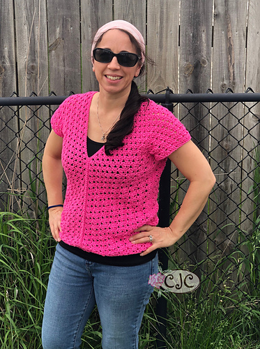 Slanted Granny Vneck Summer Top photo 4