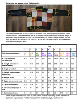 Gingham Pullover schematic - metric