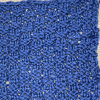 Double seed stitch portion (most of tunic except for the embroidered sections). K2, p2, and repeat across, reversing which stitches are K and P after 2 rows.
