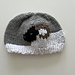 Sheep Hat. Size Newborn. Duplicate stitch finish.