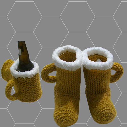 Ravelry Beer Slippers, 30 pattern by DWC