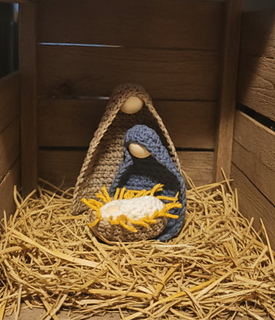 Mary, Joseph and Baby Jesus in Stable 