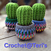 Colourful Mosaic Cacti pattern 