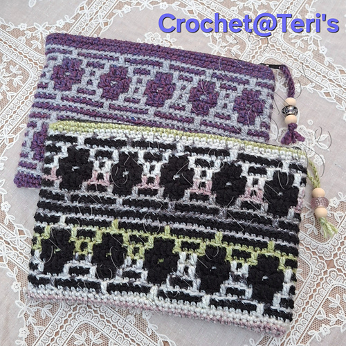 Flower Power Mosaic Zip Pouches