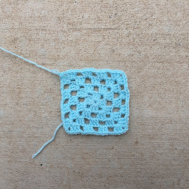 Filet crochet granny square