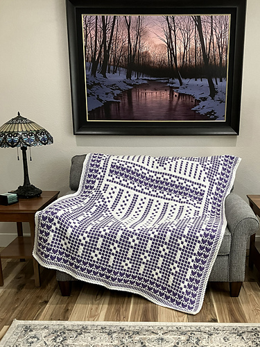 Interlocking Lace Heart Afghan