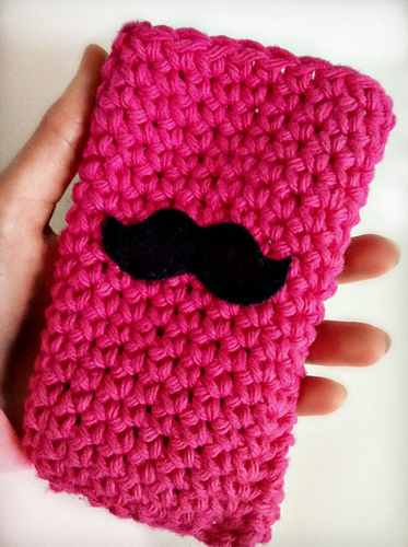 Crocheted Mustache Phone Case photo 2