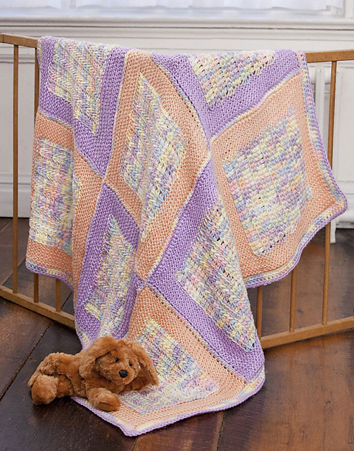 Ravelry Soft Squares Baby Blanket pattern by Darla J. Fanton