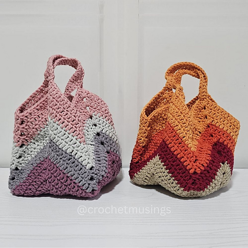 Solid Granny Square Market Bag