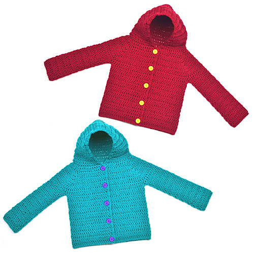 Ravelry Hooded Children Cardigan Sweater pattern by Rachel Choi