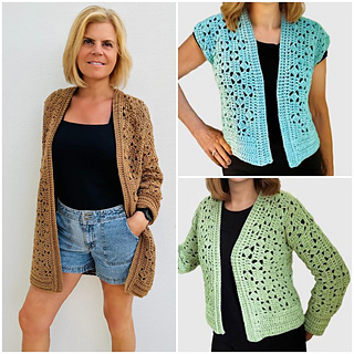 Ravelry: DOUBLE CROCHET ALL THE WAY CARDIGAN.VEST pattern by CroJennifer