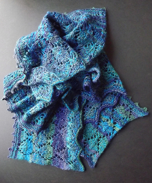 Ravelry Lace Knit Lengthwise Scarf pattern by Christina Consiglio