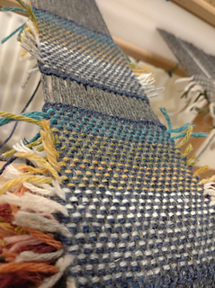 close up during weaving
