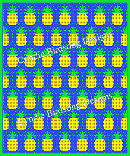 Mockup of blanket size using traditional tropical colors