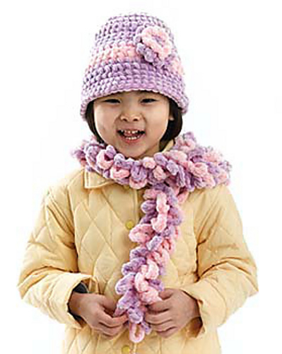Girl's Hat & Boa Scarf Set photo 1